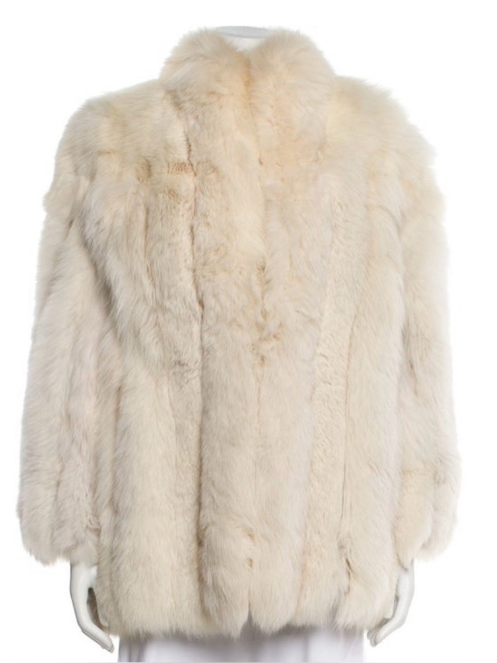 White fox cream fur coat jacket